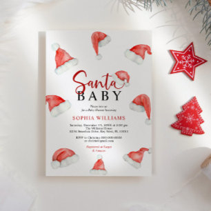 Père Noël Baby Christmas Baby shower Invitation