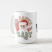 Père Noël Baby Christmas Boire du café Mug (Devant gauche)