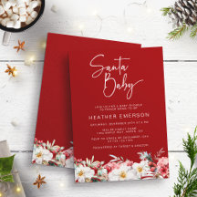 Père Noël Baby Holiday Baby shower Invitation