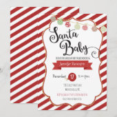 Père Noël Baby Holiday Baby shower Invitation (Devant / Derrière)