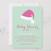 Père Noël Baby shower Invitation - vert menthe (Devant)