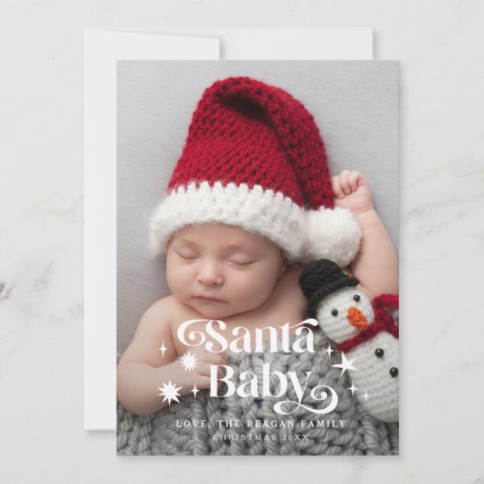 Père Noël Baby Stars Faire-part de naissance de No (Devant)