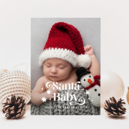 Père Noël Baby Stars Faire-part de naissance de No