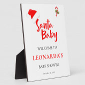 Père Noël Baby Winter Baby shower Welcome Plaque (Côté)
