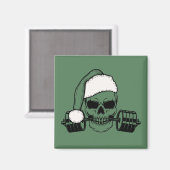 Père Noël Barbell Fridge Magnet Gym Exercice Cadea (Recto/Verso)