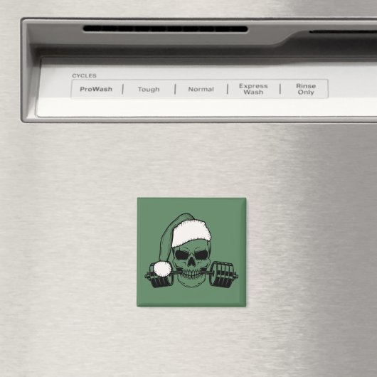 Père Noël Barbell Fridge Magnet Gym Exercice Cadea (In Situ (Lave-vaisselle))