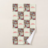 Père Noël Blanc Classique Vérifier Il Deux Fêtes (Serviette à main)