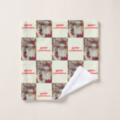 Père Noël Blanc Classique Vérifier Il Deux Fêtes (Gant de toilette)