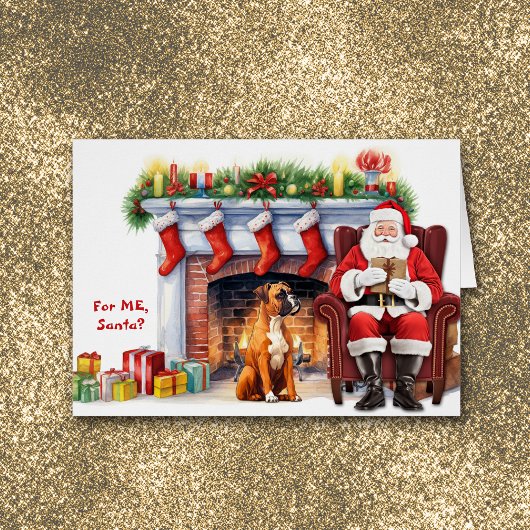 Père Noël boîte cadeau chien Noël