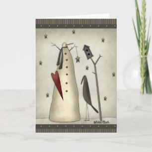 Père Noël bonhomme de neige avec une carte de sais