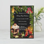 Père Noël Bougies cloches Noël Invitation (Debout devant)