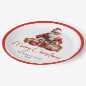 Père Noël branché Assiette de fête chaleureuse et (Angle)
