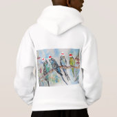 Père Noël Budgie Noël aquarelle peinture oiseau (Dos)