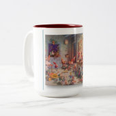 Père Noël Busy Workshop Mug (Devant gauche)