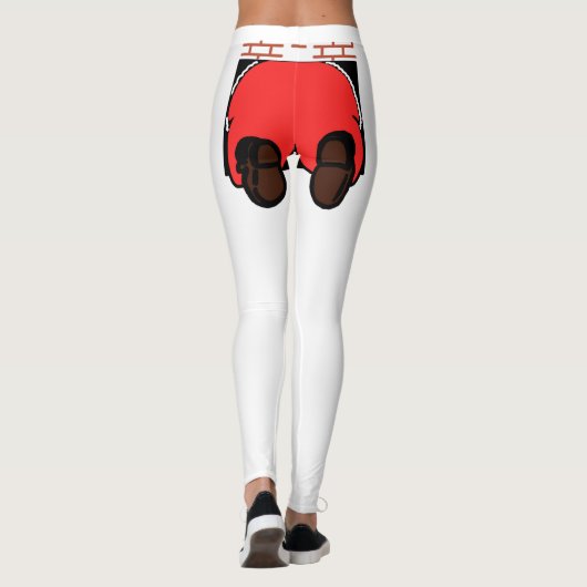 Père Noël Butt Leggings Blanc (Dos)