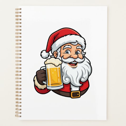 Père Noël buvant de la bière Graphique de Noël (Devant)