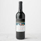 Père Noël Cadeau Au Étiquette De Vin Snowman (Devant)
