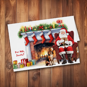 Père Noël Cadeau Basset Hound Chien Noël