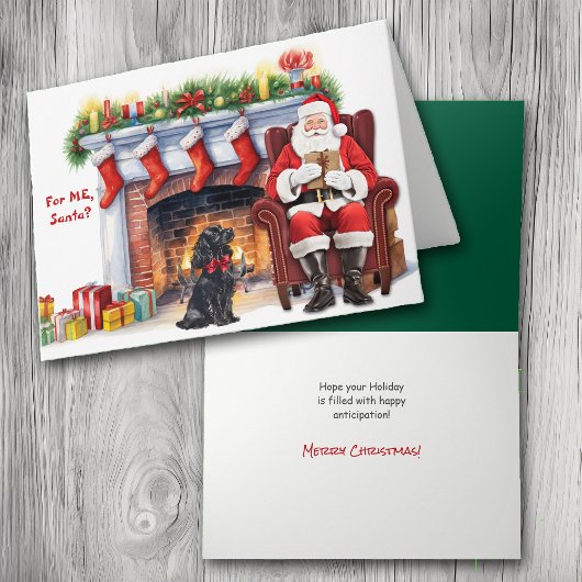 Père Noël cadeau Black Cocker Spaniel Dog Carte de
