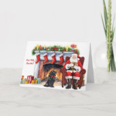 Père Noël cadeau Black Cocker Spaniel Dog Carte de (Devant)