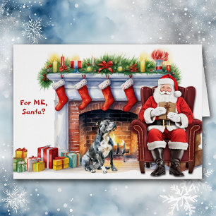 Père Noël cadeau Black Pitbull Dog Holiday