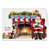 Père Noël Cadeau Bordure Collie Chien Noël (Devant horizontal)