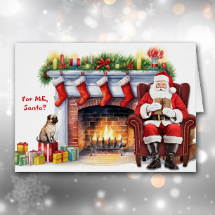 Père Noël cadeau Carlin chien Noël