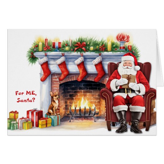 Père Noël Cadeau Chihuahua Chien Noël (Devant horizontal)