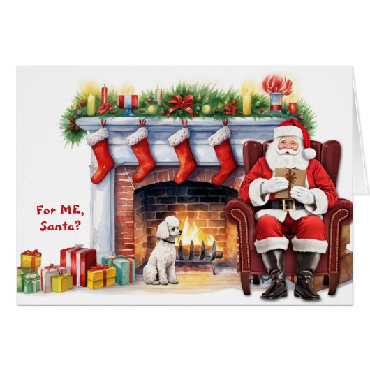 Père Noël cadeau Jouet blanc Jouet Poodle Chien No (Devant horizontal)