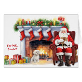 Père Noël Cadeau Maltese Chien vacances (Devant horizontal)