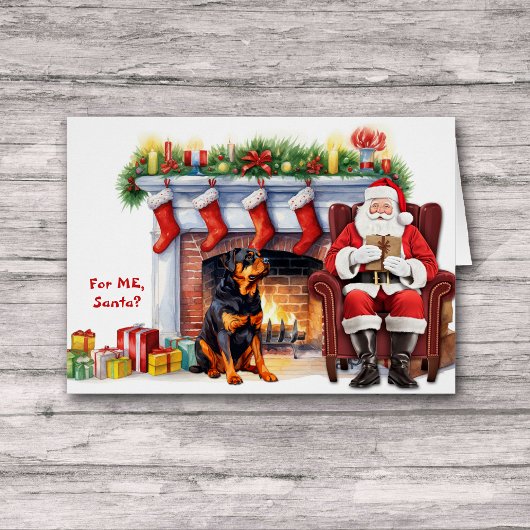 Père Noël cadeau Rottweiler Chien Noël