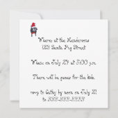 Père Noël Carlin, Noël en juillet Fête Invitations (Dos)