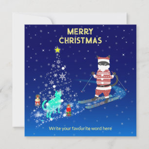 Père Noël Carte d'appartement de nuit pour le réve
