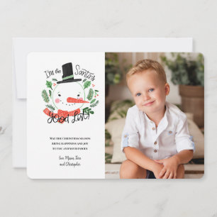 Père Noël Carte de voeux photo de bonne liste