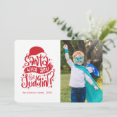 Père Noël... Carte photo de Noël Funny (Debout devant)