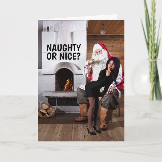 PÈRE NOËL CARTES DE NOËL POUR FEMME NAUGHTY (Devant)
