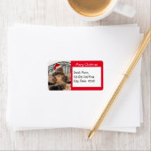 Père Noël Cat Joyeux Étiquettes de adresse de Noël (En situation)