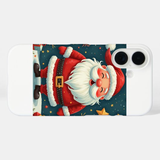 Père Noël Charm iPhone 16 Coque (Verso (horizontal))
