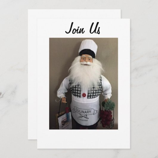 PÈRE NOËL CHEF INVITATIONS TOUS À VOTRE RÉUNION DE (Devant / Derrière)