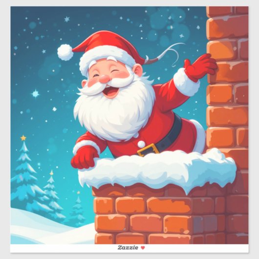 🎁Père Noël Cheminée Noël Autocollant ✨ (Feuille)