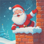 🎁Père Noël Cheminée Noël Autocollant ✨ (Devant)