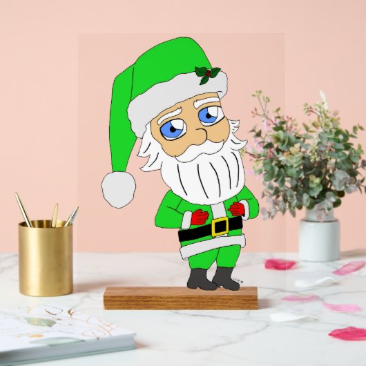 Père Noël chibi en costume vert (Mariage)