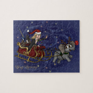 Père Noël Chris et Wilbur Sleigh Ride Puzzle