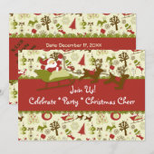 Père Noël Christmas Cheer Invitation (Devant / Derrière)