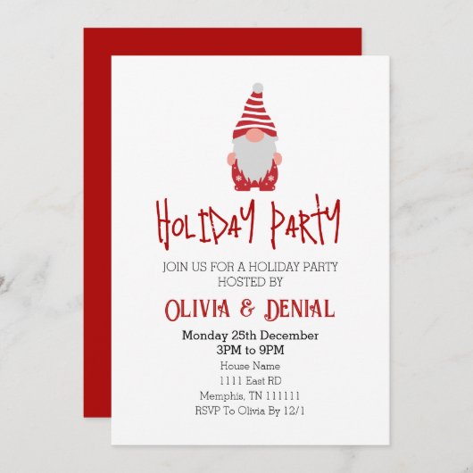 Père Noël Christmas Holiday Party Invitation (Devant / Derrière)
