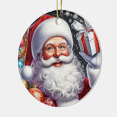 Père Noël classique avec présent & ornements (Gauche)