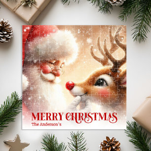 Père Noël classique avec Rudolph Puzzle Festif  