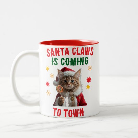 Père Noël Claws Chat Christmas Mug (Gauche)