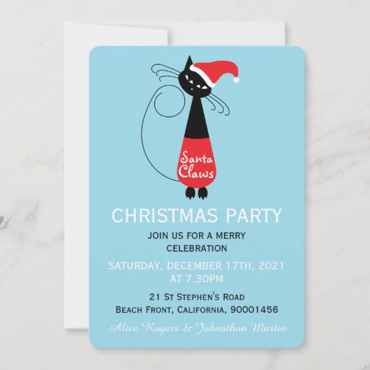 Père Noël Claws Christmas Party Invitation (Devant)
