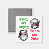 Père Noël Clean Dirty Lave-vaisselle Magnet (Recto/Verso)